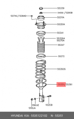 Амортизатор подвески 5535122102 HYUNDAI KIA