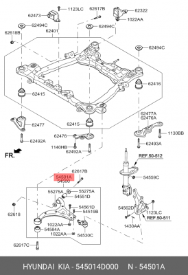 Рычаг подвески 545014D000 HYUNDAI KIA